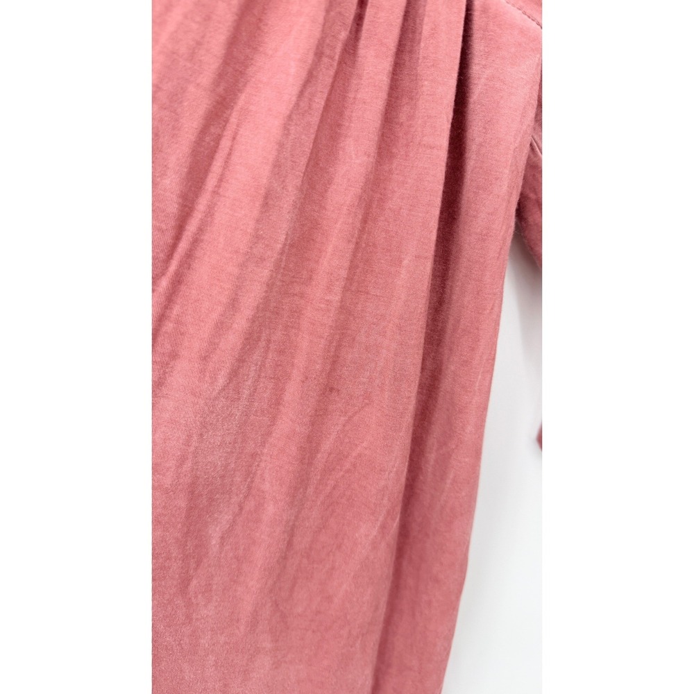 POL Tunic Top Lace Shoulder Smocked Detail Oversized Boho Chic Pink SM** - Picture 12 of 12